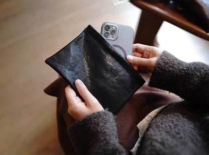 Handcrafted Leather Coin Purse & Card Organizer Wallet #D80591