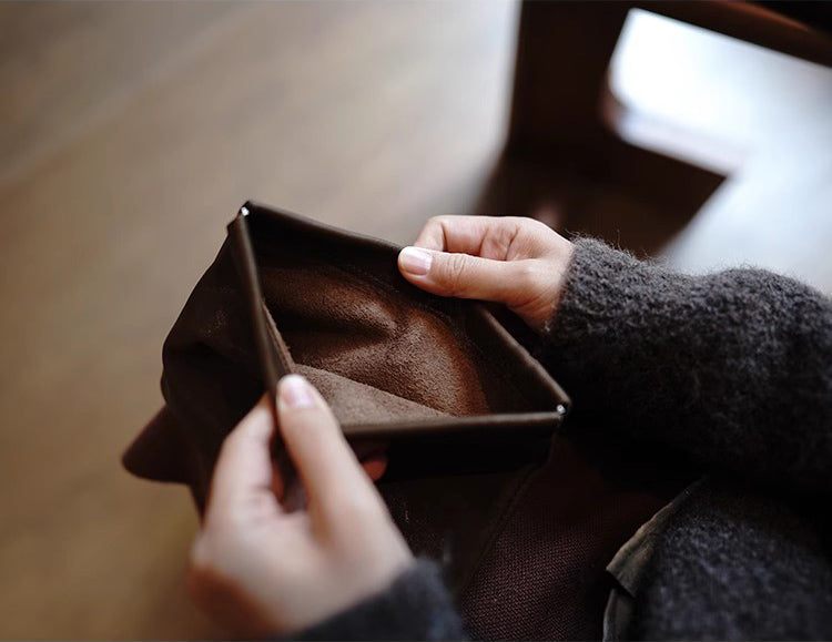 Handcrafted Leather Coin Purse & Card Organizer Wallet #D80591