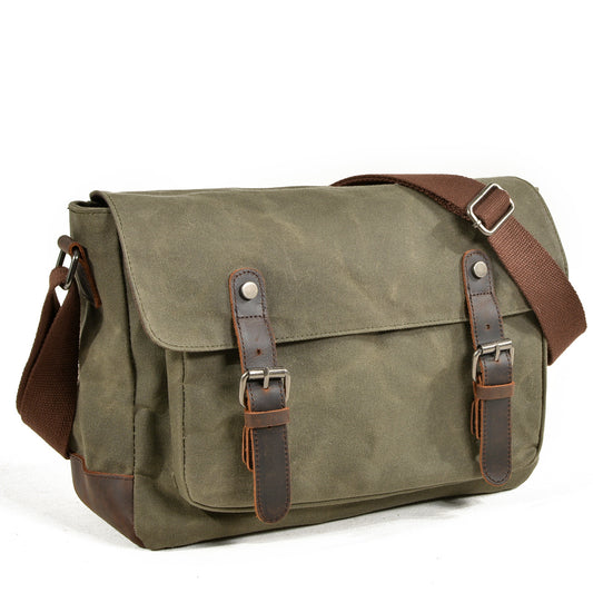 Handmade Leather Canvas Courier Bag# 6027