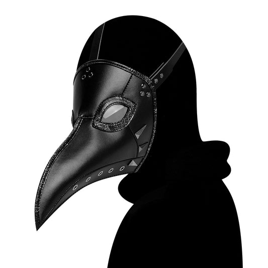 Plague Doctor Bird Leather Mask, Steampunk Long Nose Bird Beak Gothic Masks #FPBM054