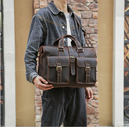 TOP GRAIN LEATHER BRIEFCASE BAG #3133