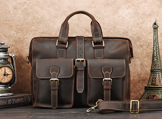 TOP GRAIN LEATHER BRIEFCASE BAG #3133