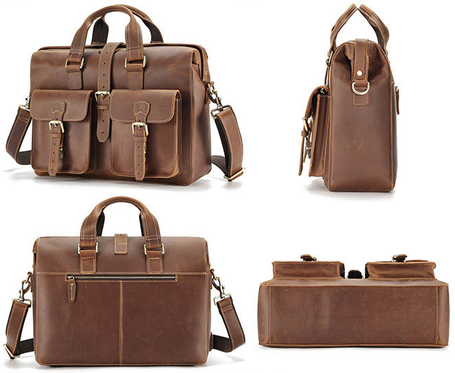 TOP GRAIN LEATHER BRIEFCASE BAG #3133