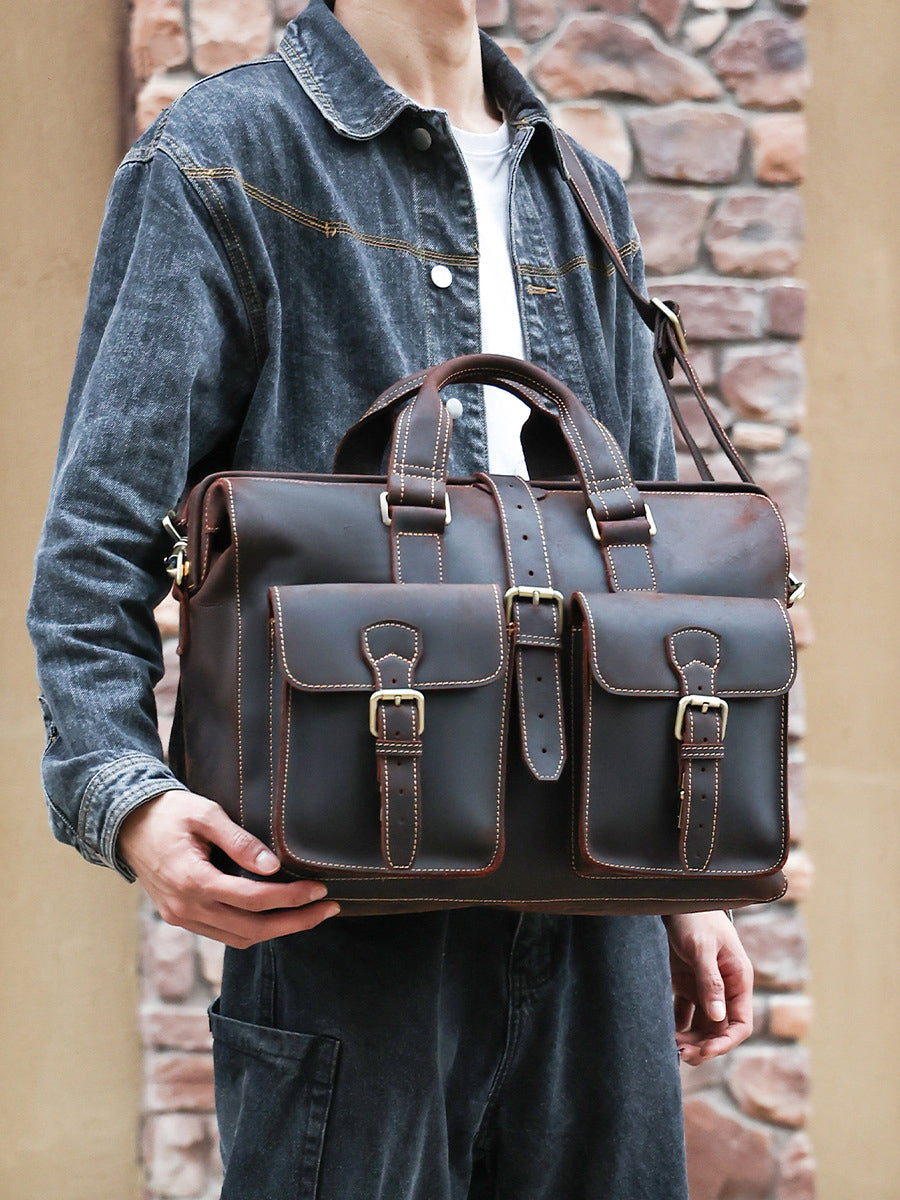 TOP GRAIN LEATHER BRIEFCASE BAG #3133