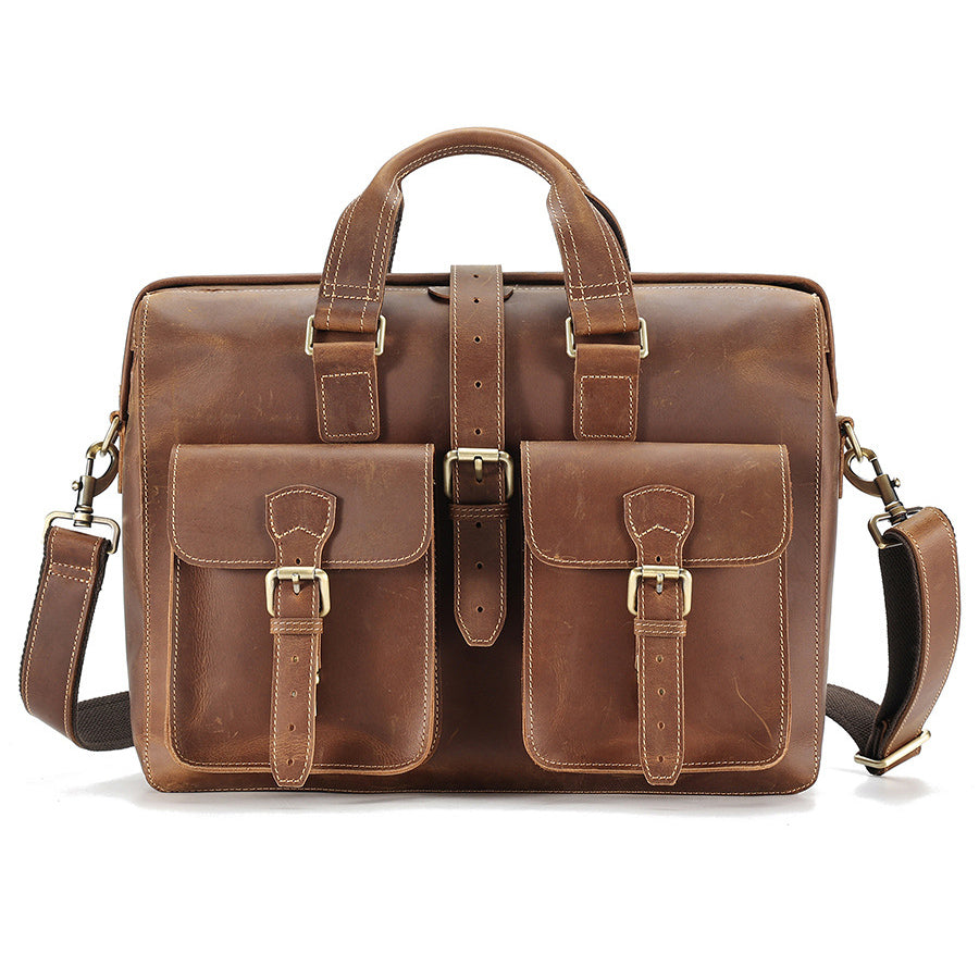 TOP GRAIN LEATHER BRIEFCASE BAG #3133