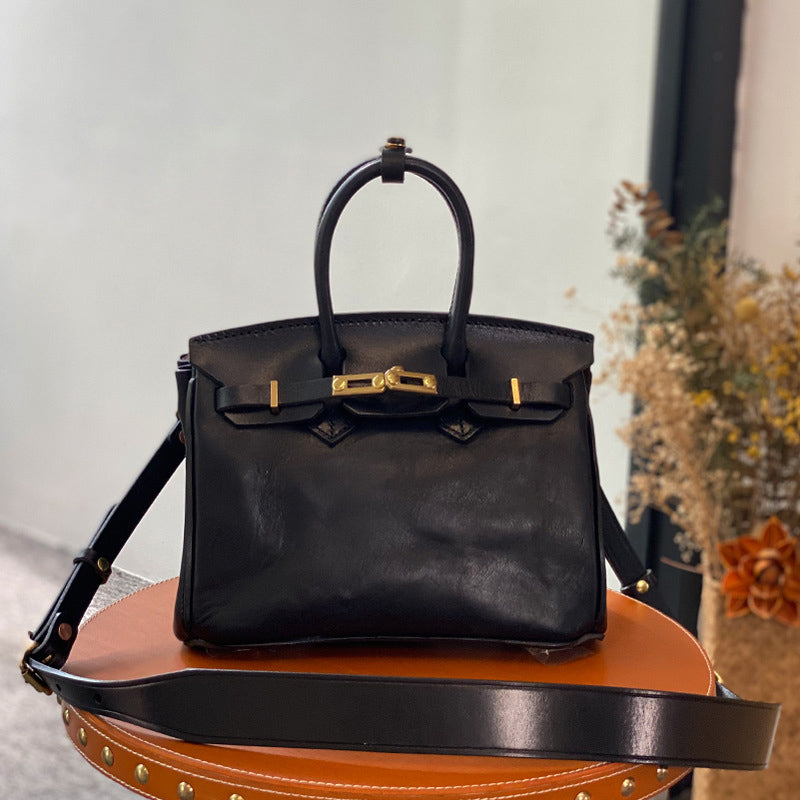 this is deepkee handmade leather The Oil-wax Cowhide Faux Replic Birkin 25 Bag #BR6315