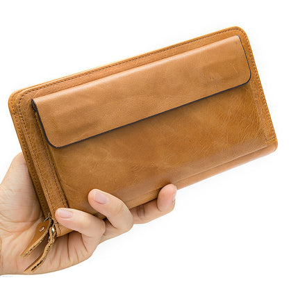 Deepkee Cowhide Single/Double-Layered Zip Wallet #9069