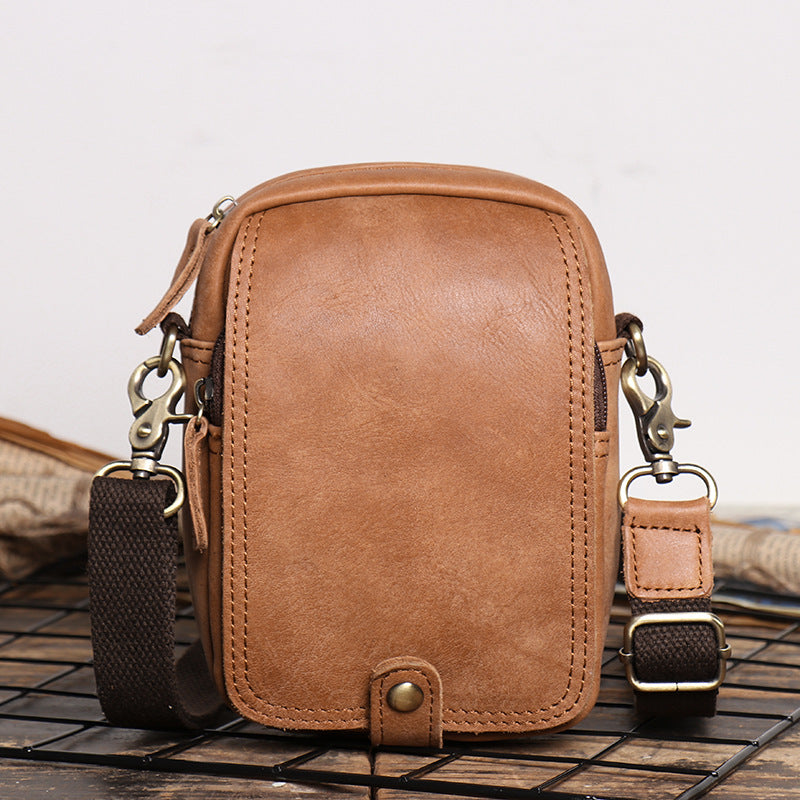 2 in 1 Shoulder Bag,Genuine Leather Crossbody Waist Belt Bag No.8133