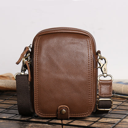 2 in 1 Shoulder Bag,Genuine Leather Crossbody Waist Belt Bag No.8133