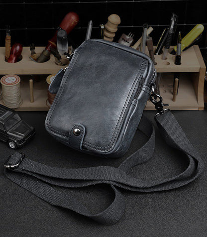 2 in 1 Shoulder Bag,Genuine Leather Crossbody Waist Belt Bag No.8133