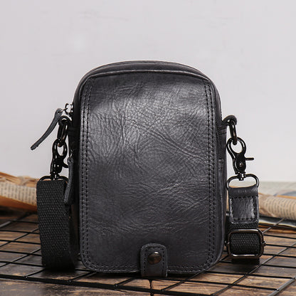 2 in 1 Shoulder Bag,Genuine Leather Crossbody Waist Belt Bag No.8133