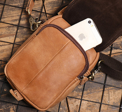 2 in 1 Shoulder Bag,Genuine Leather Crossbody Waist Belt Bag No.8133