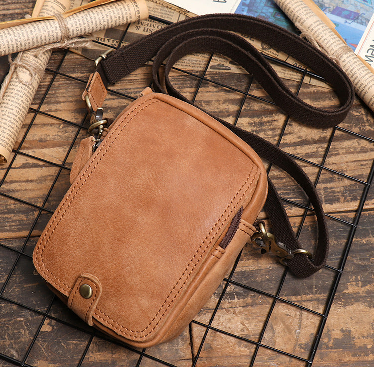 2 in 1 Shoulder Bag,Genuine Leather Crossbody Waist Belt Bag No.8133