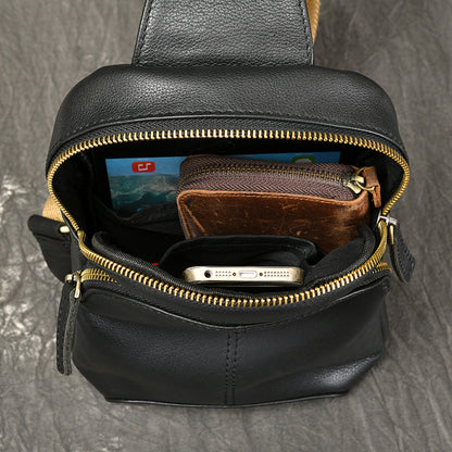 Leather Fitted Sling Bag No.3393