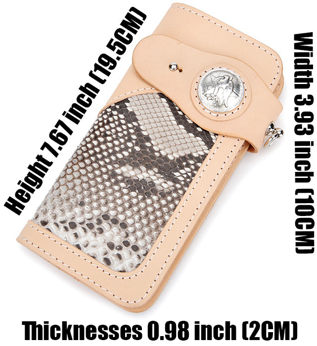 DEEPKEE Handmade Python Leather Bifold Wallet #59895