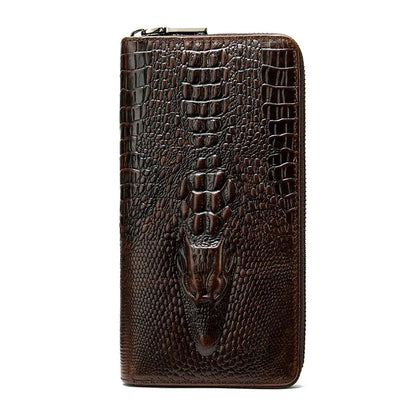 DEEPKEE LEATHER | Crocodile Embossed Leather Wallet NO.1232