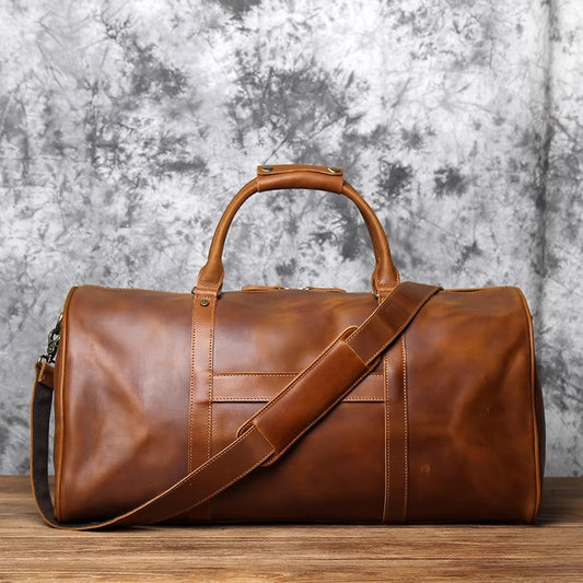 DEEPKEE LEATHER | Wesley Crazy Horse Skin Large Travel Bag No.30181