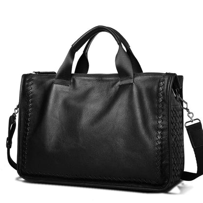 With Braided Edges, Leather Briefcase #SE9203_5