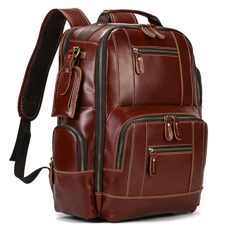 Dwight 18'' Cowhide Laptop Rucksack Backpack No9517