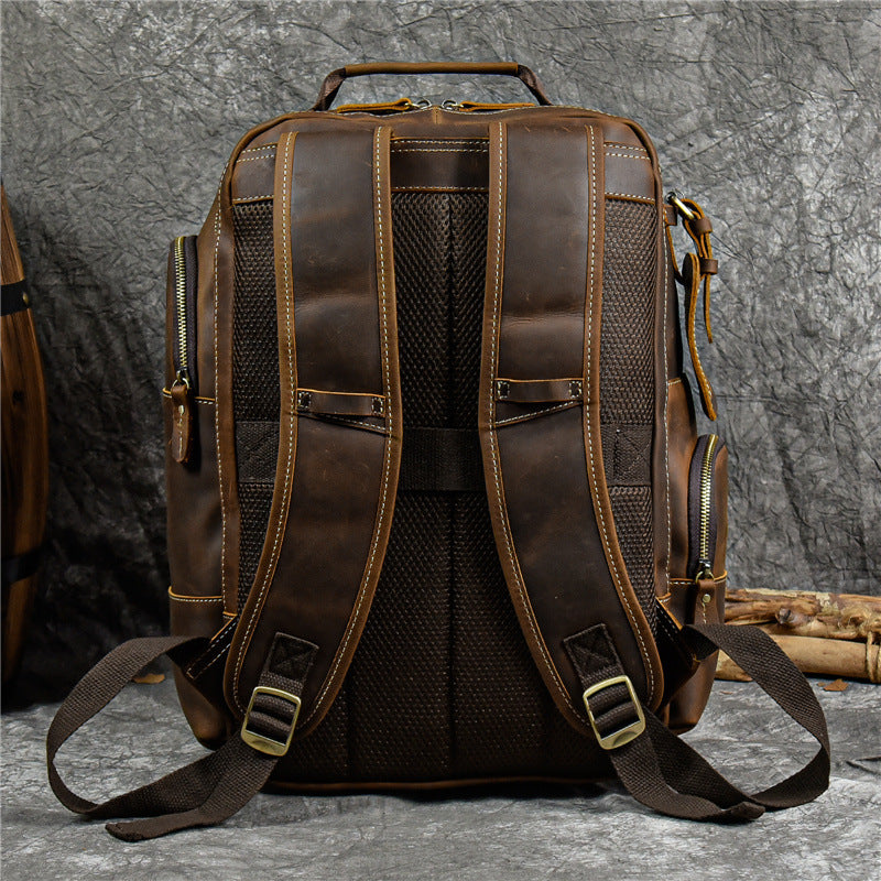 Dwight 18'' Cowhide Laptop Rucksack Backpack No9517