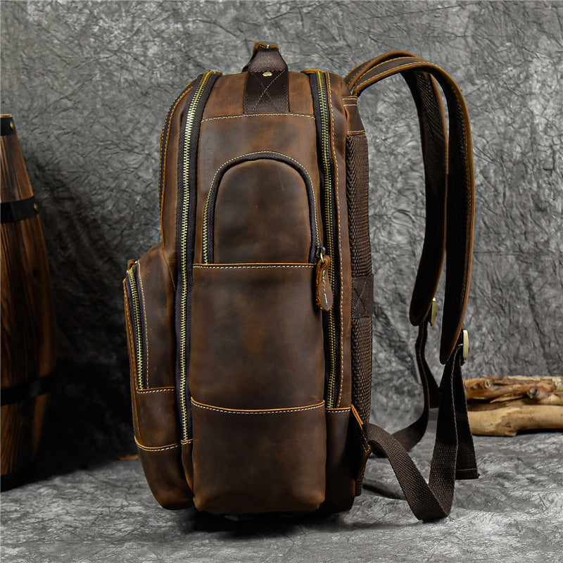 Dwight 18'' Cowhide Laptop Rucksack Backpack No9517