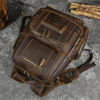 Dwight 18'' Cowhide Laptop Rucksack Backpack No9517