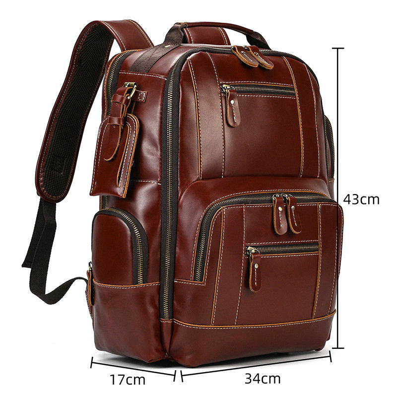 Dwight 18'' Cowhide Laptop Rucksack Backpack No9517