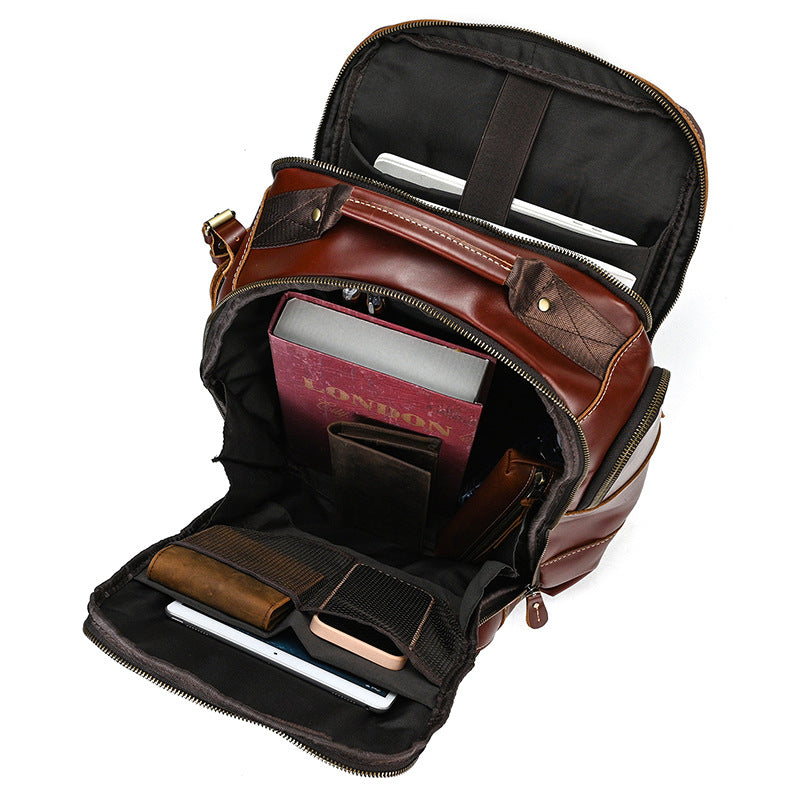 Dwight 18'' Cowhide Laptop Rucksack Backpack No9517