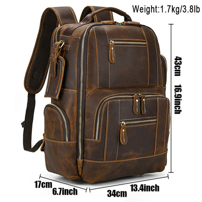 Dwight 18'' Cowhide Laptop Rucksack Backpack No9517