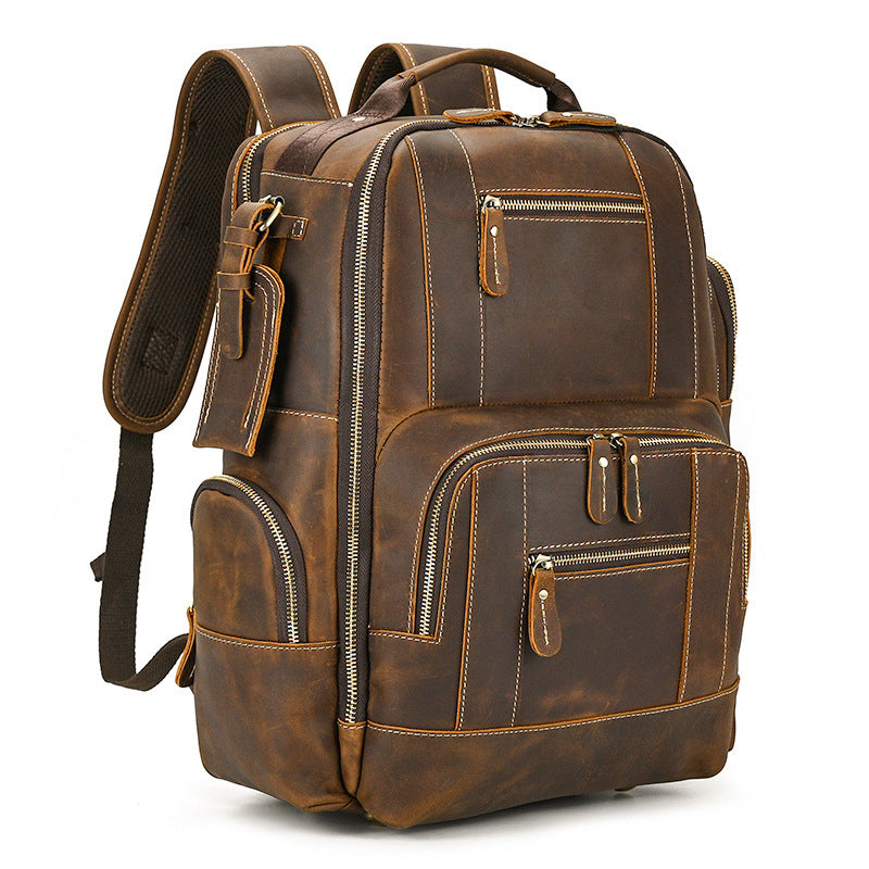 Dwight 18'' Cowhide Laptop Rucksack Backpack No9517