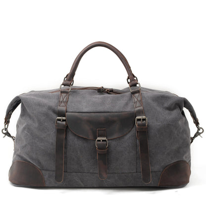 Leather Canvas Travel Handbag Canvas Duffle Bag #82056K