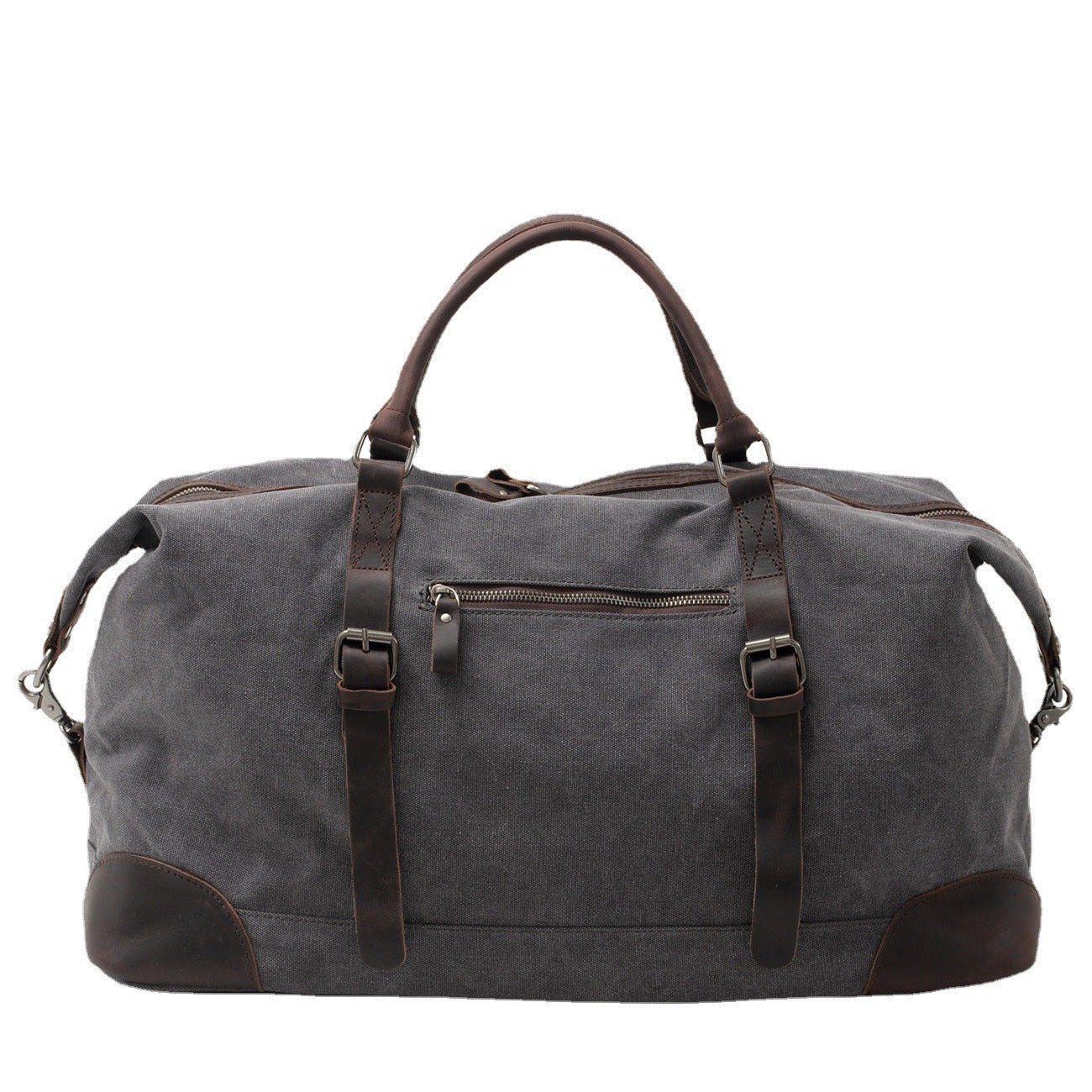 Leather Canvas Travel Handbag Canvas Duffle Bag #82056K