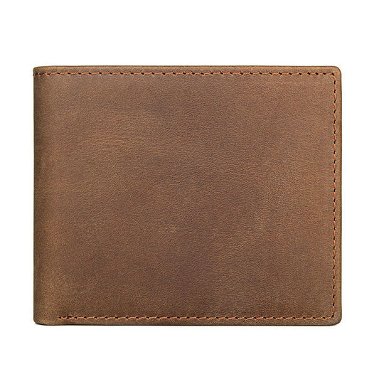 Best Brown Bifold Leather Mens Wallet Slim Wallet Driver's License Wallet for Men 8029