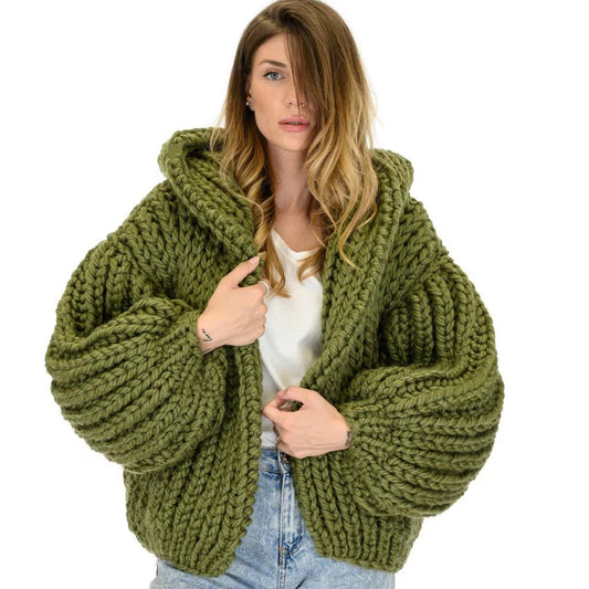 Hooded Chunky Cardigan