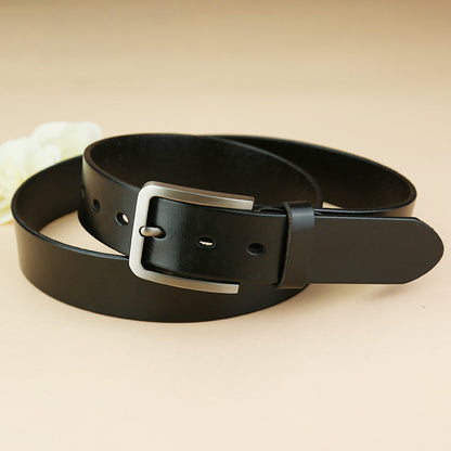 Genuine Leather Black Fashion Belt Formal Leather Belt Casual Belt for Men