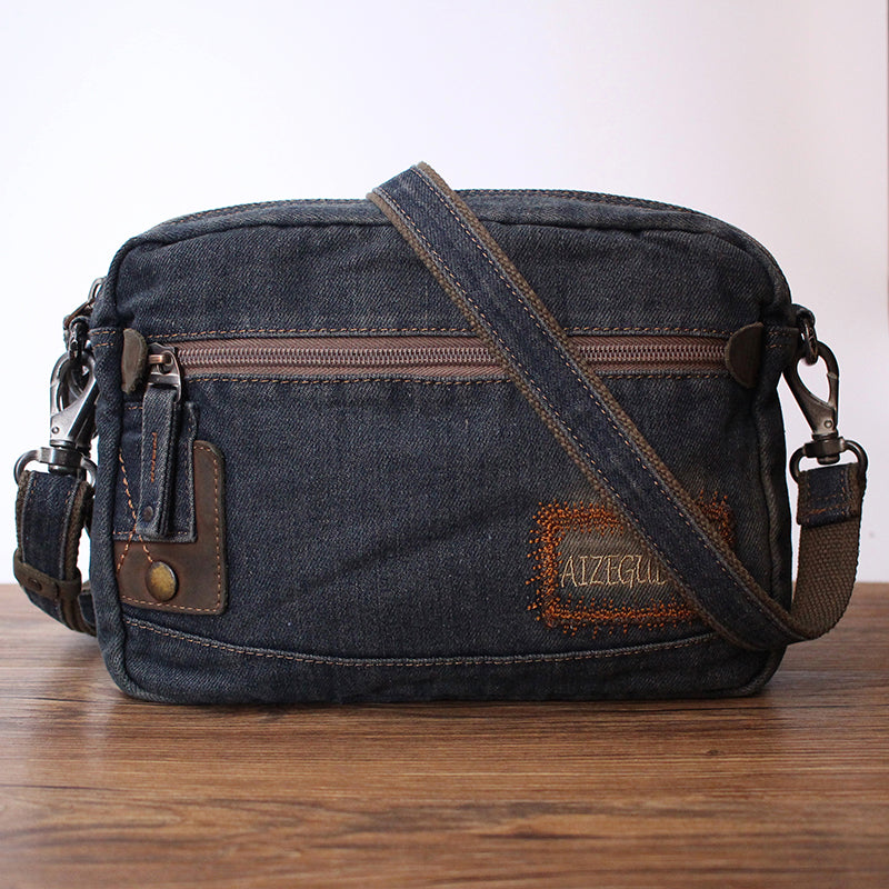 Blue Denim Mens Clutch bag Small Shoulder Bags Denim Small Messenger Bag For Men