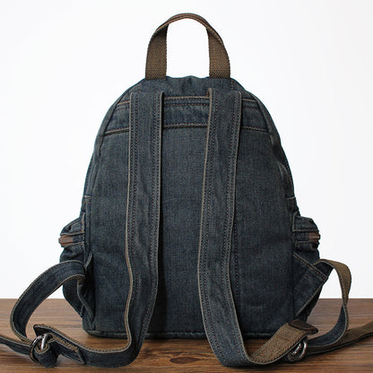 Denim Black Womens Backpack School Backpacks Blue Vintage Denim Backpack For Women