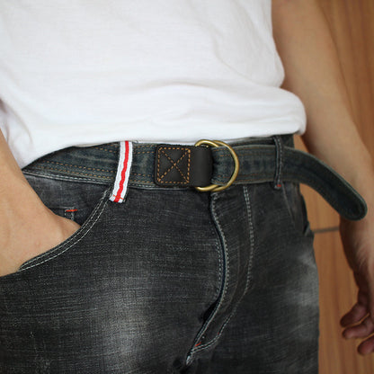 Slim Mens Double Loops Denim Belt Denim Blue Belt Vintage Denim Belt For Men Women