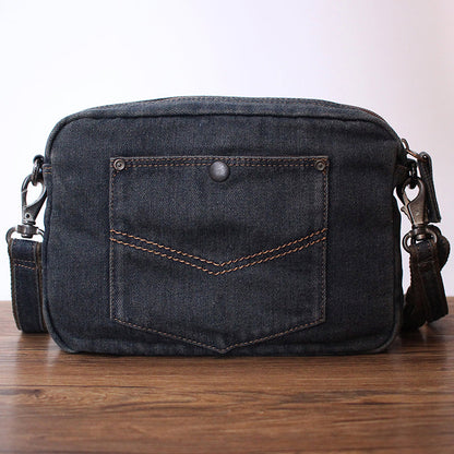 Blue Denim Mens Clutch bag Small Shoulder Bag Denim Small Messenger Bag For Men