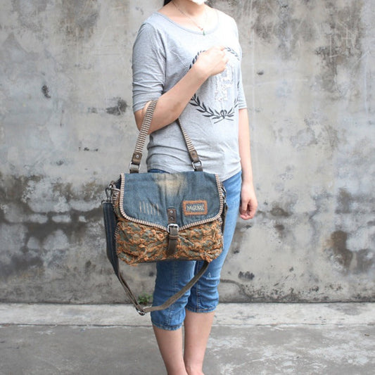 Denim Side Bags Womens Blue Denim Messenger Bag Vintage Denim Shoulder Bag For Women