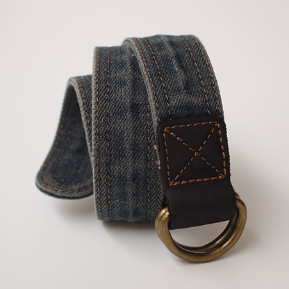 Slim Mens Double Loops Denim Belts Denim Blue Belts Vintage Denim Belt For Men Women