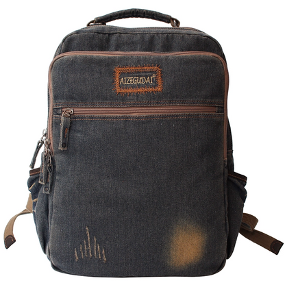 Vintage Denim Blue Mens Backpacks School Backpack Blue Denim Laptop Backpack For Men