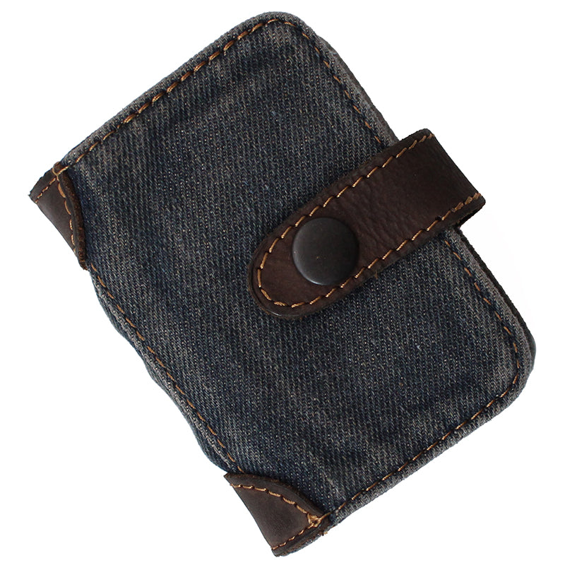 Blue Denim Bifold Mens Card Wallet Denim Card Holders Card Wallet For Women