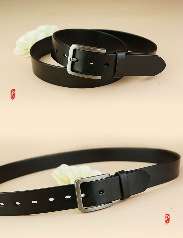 Genuine Leather Black Fashion Belt Formal Leather Belt Casual Belt for Men