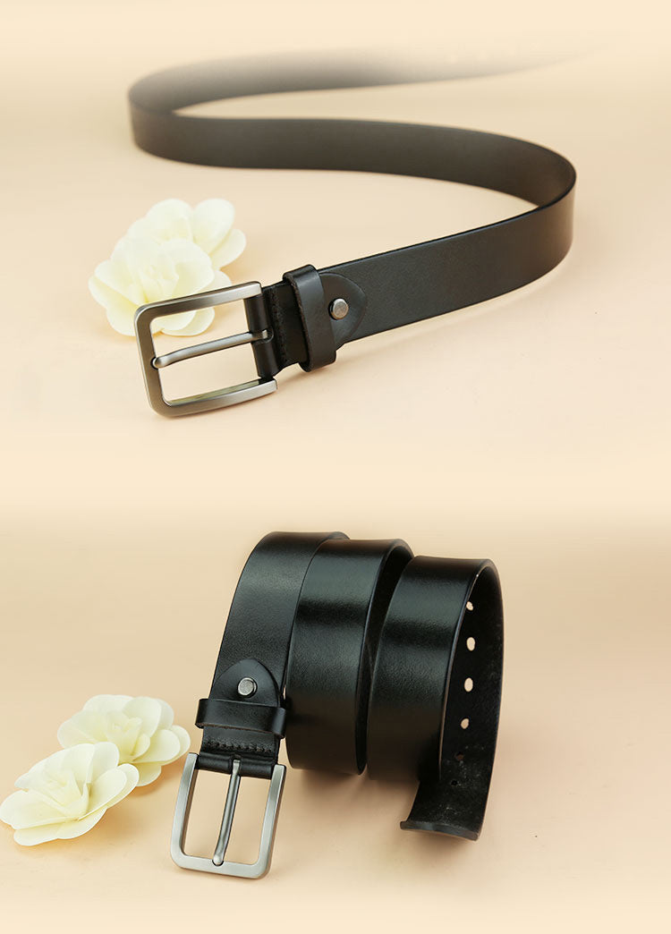 Genuine Leather Black Fashion Belt Formal Leather Belt Casual Belt for Men