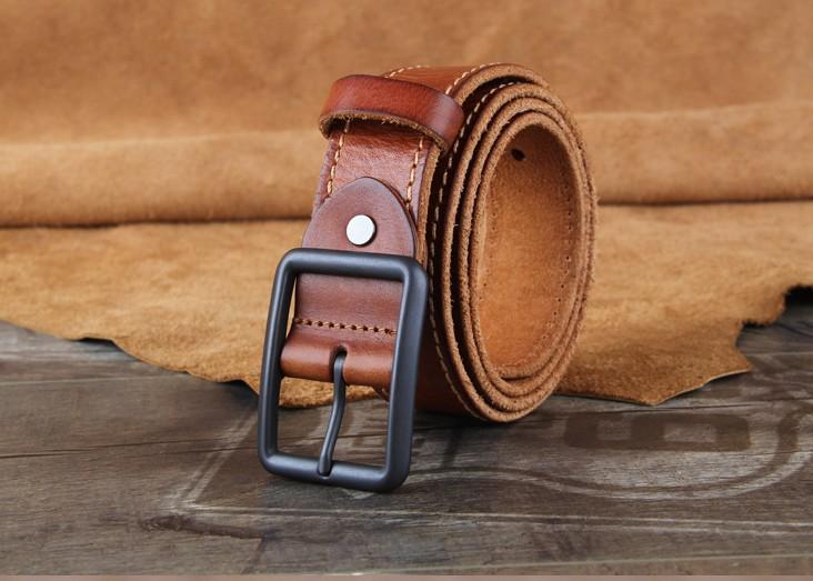 Genuine Leather Punk Rock Biker Trucker Mens Belt Men Black Coffee Belt for Men