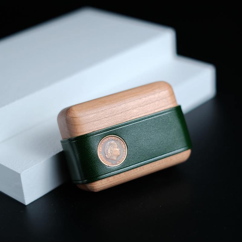 Handmade Tan Leather Wood AirPods Pro Case Custom Leather AirPods Pro Case Airpod Case Cover