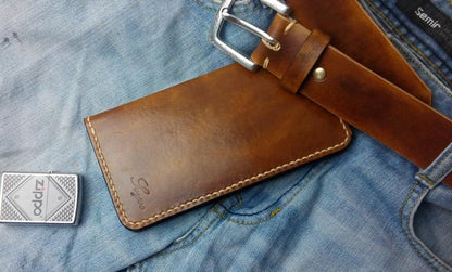 Vintage Tan Leather Bifold Mens Long Wallet Leather Long Wallets for Men