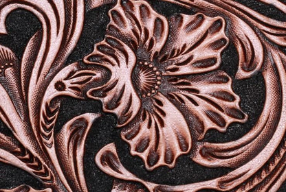 Handmade Leather Tooled Floral Mens Clutch Wallet Cool Wallet Long Wallets for Men Women