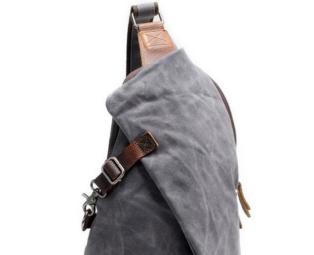 Cool Waxed Canvas Mens One Shoulder Pack Sling Bag Chest Bag for men